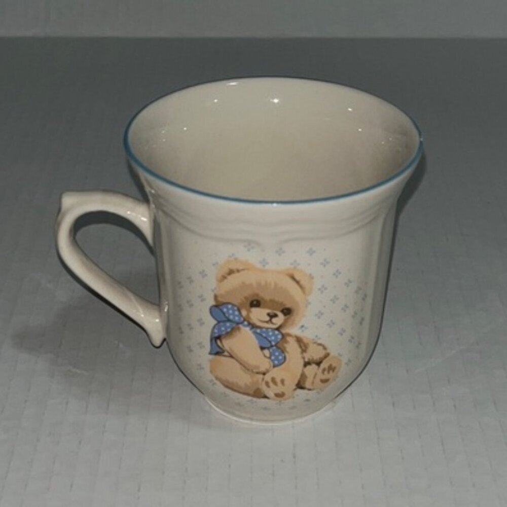 Vintage Tienshan Country Bear Stoneware 3 3/8" Flat Cup Set of 5